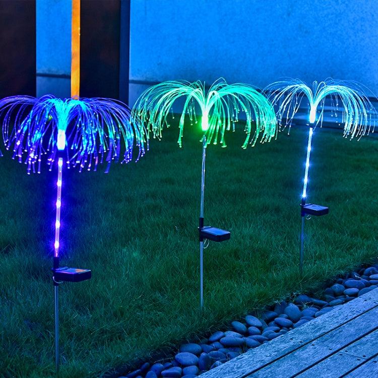 Lámpara de medusas de fibra óptica solar Lámpara LED con enchufe de tierra para césped Lámpara decorativa para jardín al aire libre