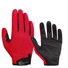 Guantes de ciclismo con pantalla táctil de dedos completos con absorción de impactos y agarre antideslizante