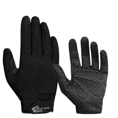 Guantes de ciclismo con pantalla táctil de dedos completos con absorción de impactos y agarre antideslizante