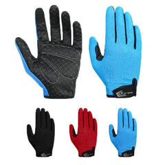 Guantes de ciclismo con pantalla táctil de dedos completos con absorción de impactos y agarre antideslizante