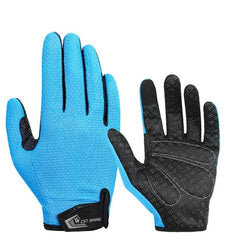 Guantes de ciclismo con pantalla táctil de dedos completos con absorción de impactos y agarre antideslizante