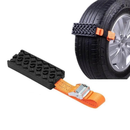 Emergency Car Escape Board for Mud, Snow, and Sand - tire traction board with ratchet strap for off-road rescue