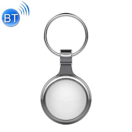 Keychain Tracker for Locating Lost Items with Bidirectional Alarm - sleek silver Bluetooth keyring to find keys or wallet quickly