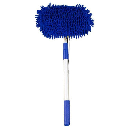 Royal Blue Telescopic Chenille Mop for Versatile Floor Cleaning - adjustable chenille mop for floors, cars and high-reach dusting
