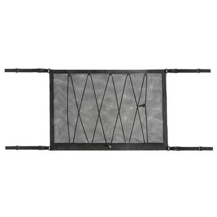 Car Ceiling Storage Net Bag 80x55cm For Easy Vehicle Storage - black polyester mesh overhead organizer with adjustable buckles and double zipper