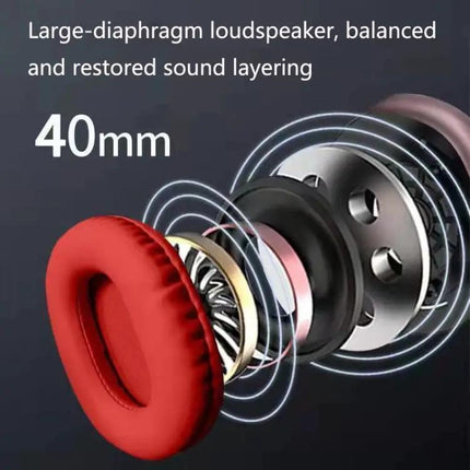 P9 Bluetooth 5.1 Subwoofer Wireless Headset Support AUX / TF Card, P9 (Red), P9 (Green), P9 (Blue)