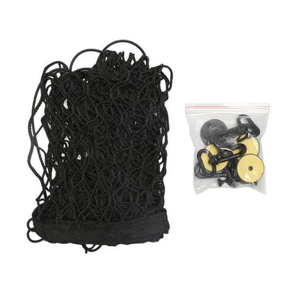 General Car Trunk Net Kit For Stable Storage 70x70cm - black nylon trunk cargo net with mounting hooks and anchors for groceries and gear