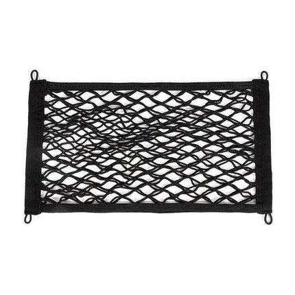 Car Trunk Net Bag 35x25cm Fine Net Elastic Storage Organizer - black elastic double-layer trunk net with four mounting loops