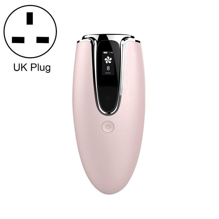 Home IPL Laser Hair Removal Device for Ladies - Photon Skin Rejuvenation Tool Pink Silver Side UK Plug