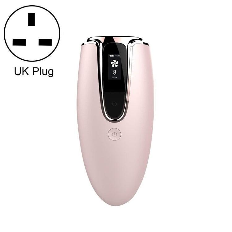 Home IPL Laser Hair Removal Device for Ladies - Photon Skin Rejuvenation Tool Pink Rose Gold Side UK Plug