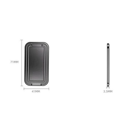 Square Folding Metal Ring Holder for Desktop Phones in Black slim zinc alloy stand 71x41x3.5mm compact desktop phone holder