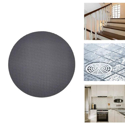 Round Non-Slip Stickers for Everyday Bathroom Safety - waterproof PEVA round sticker on slippery tile, stairs, and kitchen floor