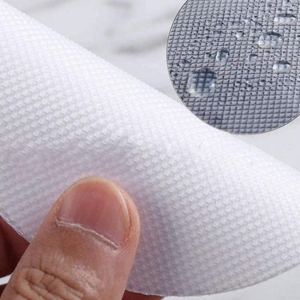 Round Non-Slip Stickers for Everyday Bathroom Safety showing waterproof textured PEVA surface and close-up of water droplets