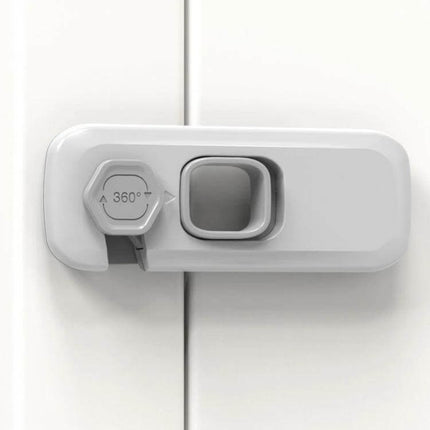 Children Anti-Pinch Door Safety Lock, Light Gray, For Home Use - compact ABS 10x4cm rotate-to-open cabinet and drawer safety latch