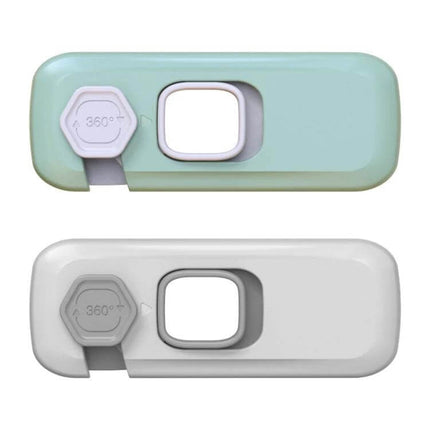 Children Anti-Pinch Door Safety Lock, Light Gray, For Home Use - compact ABS 10x4cm rotate-to-open childproof cabinet and drawer lock