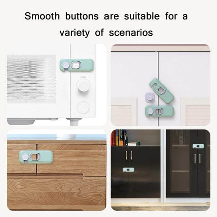 Children Anti-Pinch Door Safety Lock, Light Gray, For Home Use - compact ABS rotate-to-open side-pull lock on cabinets, drawers, doors
