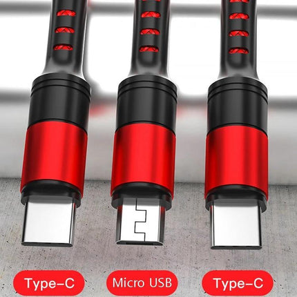 Versatile USB Cable for Everyday Device Charging Needs - nylon braided aluminum alloy cable with Type-C and Micro USB connectors for charging and data sync