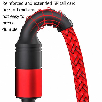 Versatile USB Cable for Everyday Device Charging Needs — red nylon braided cable with reinforced bend-resistant aluminum alloy connector