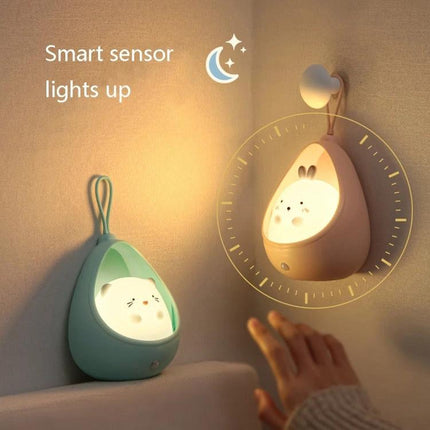 Fun Cartoon Night Light for Bedtime in Kids' Rooms - soft portable cartoon night light on nightstand and wall for comforting bedtime