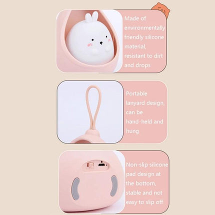Fun Cartoon Night Light for Bedtime in Kids' Rooms — portable bunny silicone nightstand lamp for comforting soft light