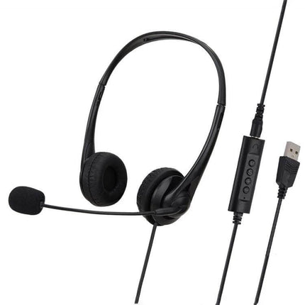 SOYTO Black Double Ear Headset For Online Classes And Meetings black wired headset with mic for meetings