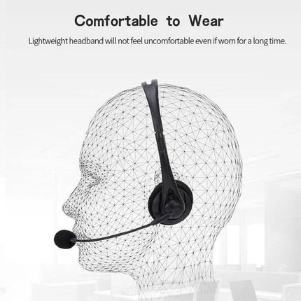 SOYTO Black Double Ear Headset For Online Classes And Meetings lightweight wired headset with mic for comfort
