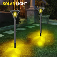 Solar-Powered 4-Sided LED Garden Light with Color Changing Features