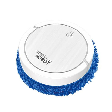 Smart Sweeping Machine for Dry and Wet Floor Cleaning compact round robot with blue fine-fiber wipe for tight spaces and spills