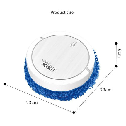 Smart Sweeping Machine for Dry and Wet Floor Cleaning compact 23x23x6cm robot with blue fine fiber wipe for tight spaces