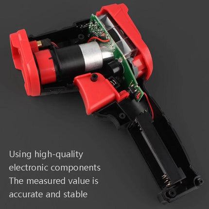 TASI Infrared Thermometer for Everyday Temperature Checks with Colorful Display — internal components and circuit board shown in opened red-and-black housing