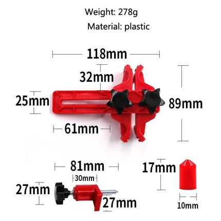 Engine Cam Locking Tool for Everyday Vehicle Maintenance Tasks - red plastic camshaft locking tool with measurement dimensions