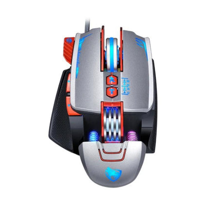 T-Wolf V9 Mechanical Wired Gaming Mouse for Precise Control - aluminum ABS build, adjustable DPI and RGB lighting