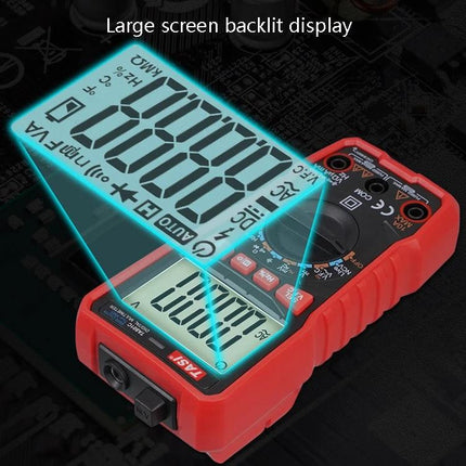 TASI Automatic Digital Multimeter for Everyday Electrical Testing large backlit LCD display showing voltage and auto range for technicians and DIY users