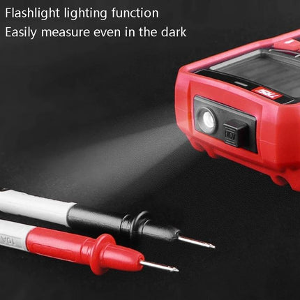 TASI Automatic Digital Multimeter for Everyday Electrical Testing with flashlight function and red/black probes for dark measurements