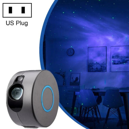 Projector Lamp That Adds Starry Skies to Your Home projecting colorful LED stars and nebula effect on bedroom ceiling and walls