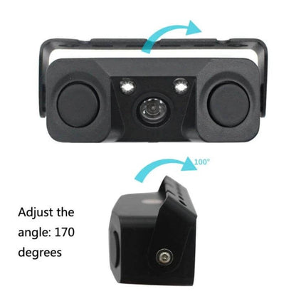 Backup Camera for Vehicles with Smart Reversing Assistance compact HD unit with adjustable 170° angle and obstacle-detection sensors