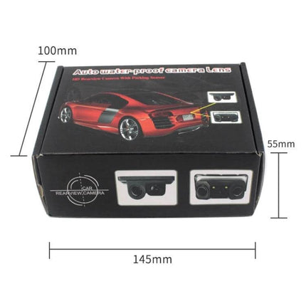 Backup Camera for Vehicles with Smart Reversing Assistance - HD waterproof rearview camera kit box with dimensions 145x100x55mm