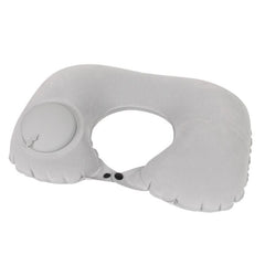 Inflatable U-Shaped Travel Neck Pillow for Ultimate Comfort on the Go Flocked U009-03（Light Gray）