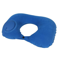 Inflatable U-Shaped Travel Neck Pillow for Ultimate Comfort on the Go Flocked U009-04（Medium Blue）