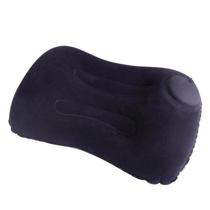 Travel Inflatable Press U-Shaped Neck Guard Pillow, Peacock Green compact inflatable U-shaped travel neck pillow with push inflator and soft flocking cover