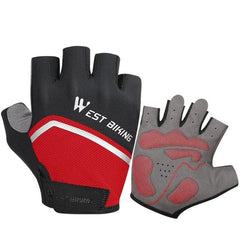 WEST BIKING YP0211222 Guantes de ciclismo de medio dedo con absorción de impactos y diseño reflectante