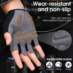 WEST BIKING YP0211222 Guantes de ciclismo de medio dedo con absorción de impactos y diseño reflectante