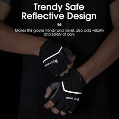 WEST BIKING YP0211222 Guantes de ciclismo de medio dedo con absorción de impactos y diseño reflectante