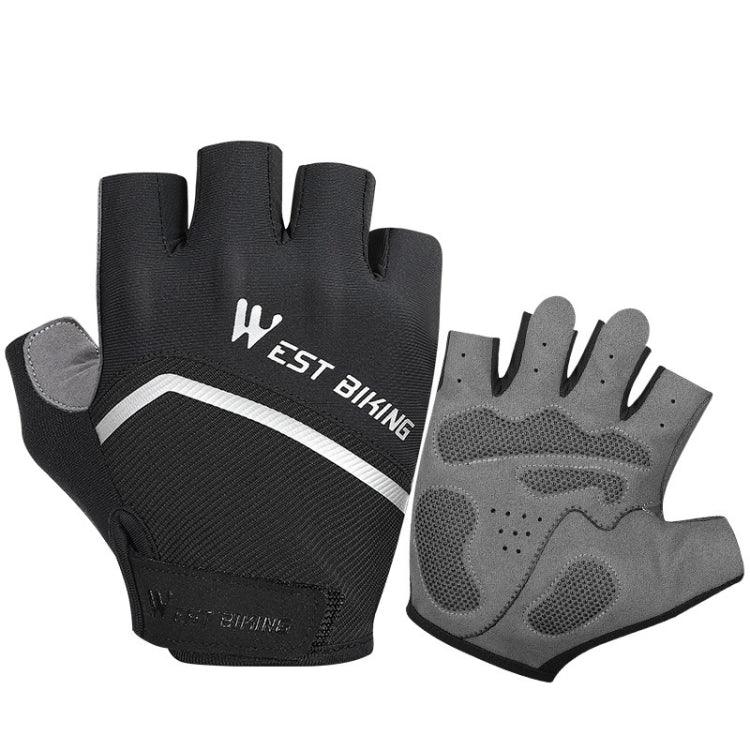 WEST BIKING YP0211222 Shock-Absorbing Half-Finger Cycling Gloves with Reflective Design