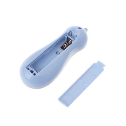 Chant Counter With Lanyard, Large Display For Prayer Counts – light blue compact electronic prayer tally with battery compartment open