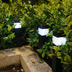 Elegant Solar-Powered Square Column Garden Light for Outdoor Spaces