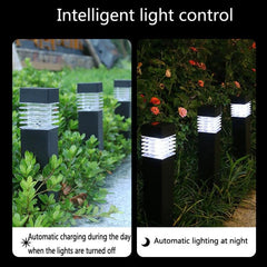 Elegant Solar-Powered Square Column Garden Light for Outdoor Spaces