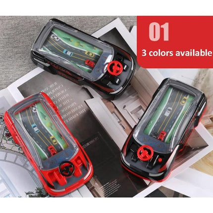 Interactive Two-Player Children's Car Adventure Game with Red Design - two-player red steering-wheel dodging toy for kids