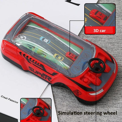 Interactive Two-Player Children's Car Adventure Game with Red Design - two-player steering wheel dodging game for kids