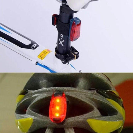 Bicycle Tail Light 5 LED Red For Night Cycling And Running compact clip-on visibility on seatpost and helmet, lightweight 20g, hands-free safety light